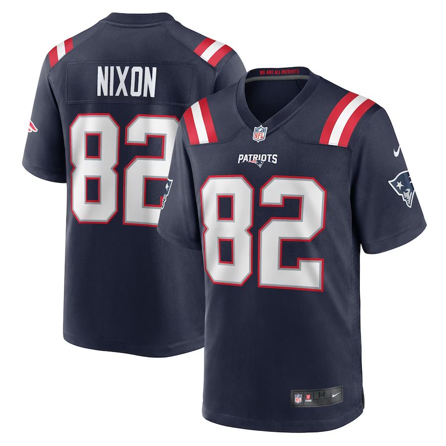 Men New England Patriots #82 Tre Nixon Nike Navy Player Game NFL Jersey->new england patriots->NFL Jersey
